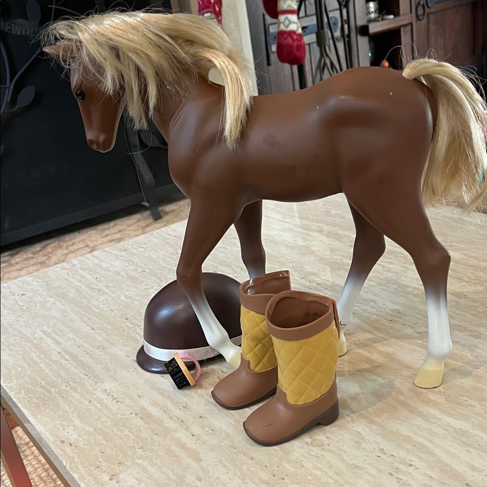 Our Generation Brown Horse Toy with Accessories - Picture 3 of 7